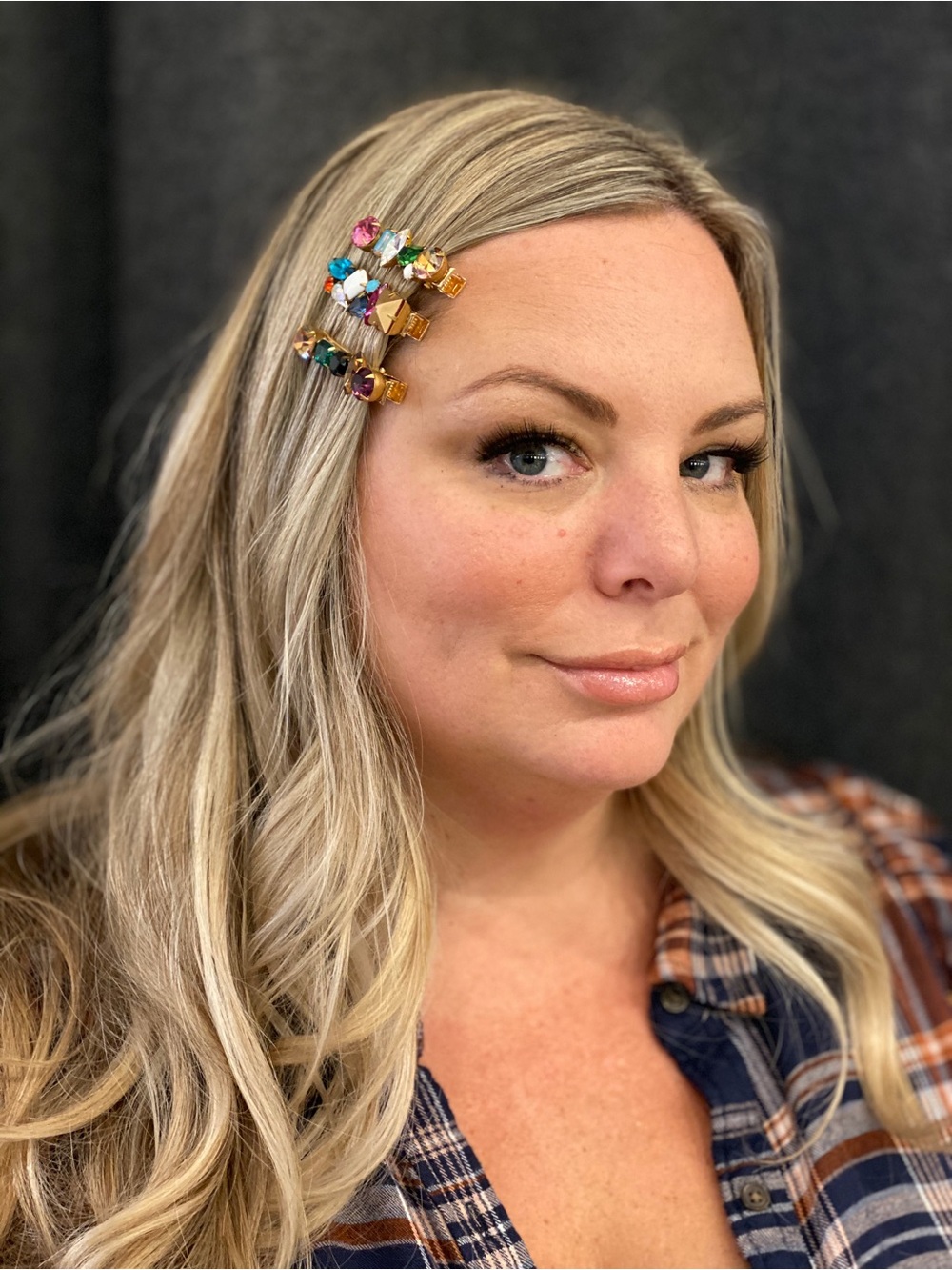 Colorful Rhinestone Hair Clip - Picture 3 of 3
